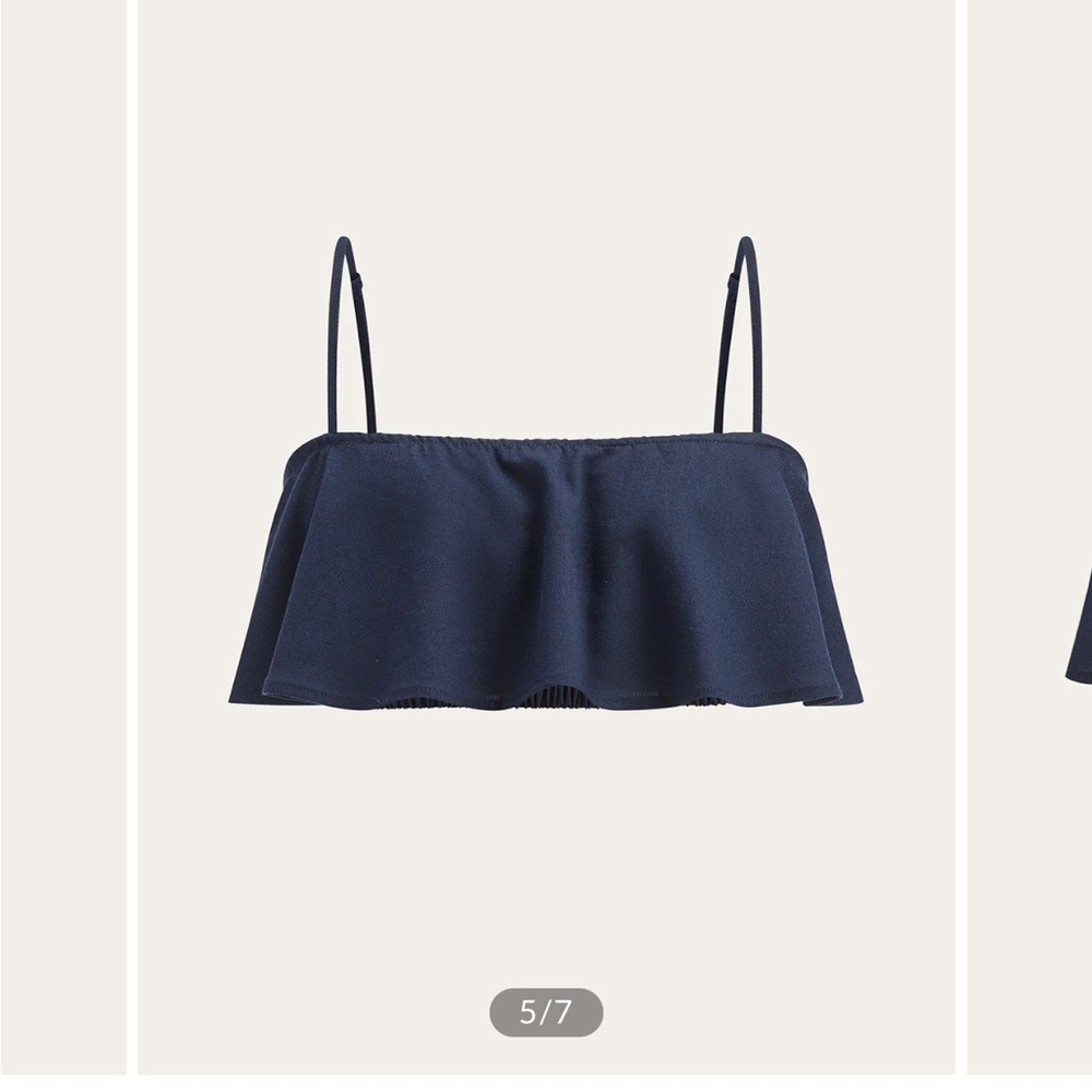 Commense Ruffled Cami Top and Wide-Leg Pants set in Blue - Size Small - Picture 3 of 10